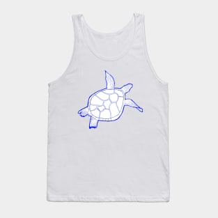 Dark blue swimming turtle Tank Top